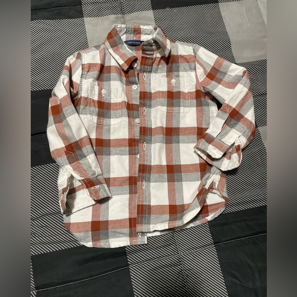 Janie and Jack plaid button up!